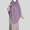 "Een vleugje elegantie met de Medina Silk Khimar Long Inaya in Dusty Purple. Perfect voor elke gelegenheid."