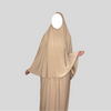 "Stijlvol en bescheiden: de Premium Jersey Set met rok en khimar. Comfortabele stof voor een elegante look."