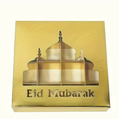 Geef een luxe cadeau met onze gouden Eid Mubarak geschenkdoos. Perfect om geliefden te verrassen.